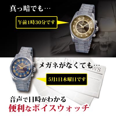 ジョンハリソン ボイスソーラー電波腕時計 (ネイビー) 商品画像4