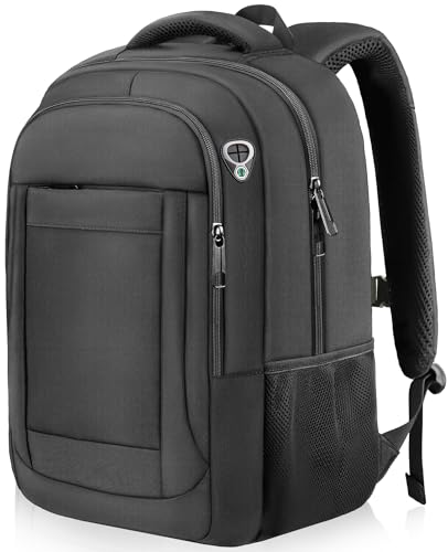Image of Extra Large Travel Laptop Backpack, 18.4 Inch Laptop Backpack Airline Approved, Business Anti Theft Sturdy Work Computer College High School Backpack Bag Fits 18 Inch Notebook for Men Women, Black