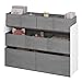 Produktbild Lestarain Kinderzimmerregal mit 9 Aufbewahrungsboxen, Spielzeug-Organizer, Regal Kinderzimmer Spielzimmer, Kinderregal, Spielzeugregal, 92x60/68x30 cm, Weiß + Grau