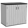 HOMSPARK 37 Cu.Ft Outdoor Storage Shed Weather Resistant, Multi Functional | Double-Wall Resin Storage Sheds & Outdoor Storage Box Waterproof for Backyard Garden Patio Lawn (Light-Grey)
