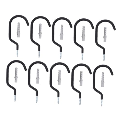 iplusmile 10個 自転車壁掛けフック 耐久性アイアン製 バイク収納用 壁取り付け式 ガレージ用ロードバイクハンガー シンプル設計 室内外対応