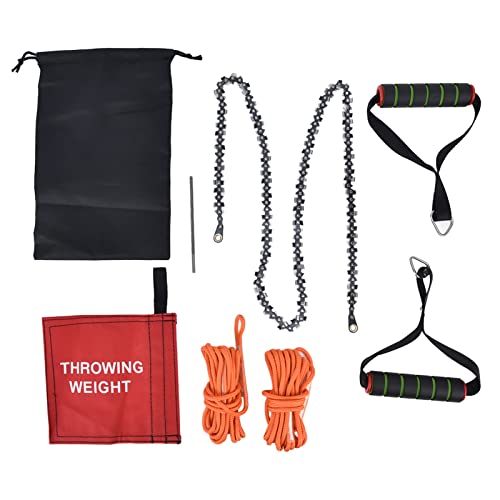 ハンドチェーンソー、48インチマンガン鋼ロープソー、コンパクトでポータブル、アウトドアキャンプ、木の剪定、バックパッキングに最適、研磨ファイルと収納バッグ付き