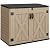 YITAHOME Outdoor Horizontal Storage Shed with X-Shaped Lockable Door, 35 Cu Ft Weather Resistant Resin Tool Shed w/o Shelf, Ideal for Bike, Trash Cans, Garden Tools, Lawn Mowers, Brown