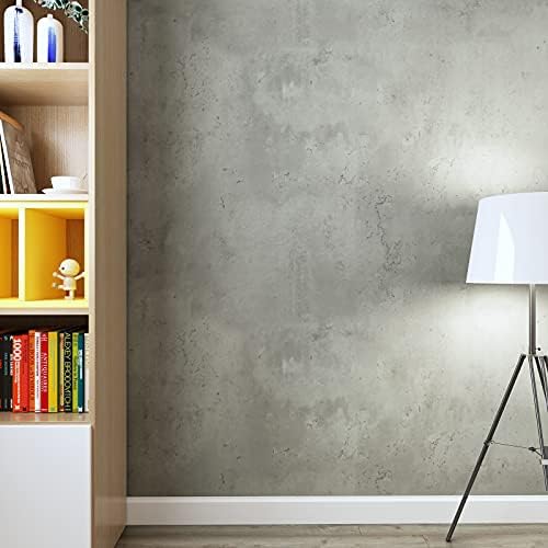 VEELIKE Self Adhesive Grey Cement Wallpaper Waterproof for Living Room Kitchen Contact Paper Countertops Cupboard Cabinet Worktop Vinyl Covering Sticky Back Plastic Roll Removable 40cm x 300cm