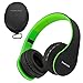PowerLocus P1, Cuffie Bluetooth Senza Fili Over-Ear Cuffie, Stereo Pieghevoli Auricolari, Wireless Cuffie Riduzione del Rumore con Microfono per iPhone, Samsung, LG, iPad, PC, iPod (Nero/Verde)