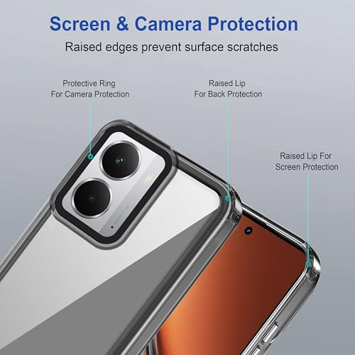 Image of amazon basics Back Case Cover for Realme P3 5G | Compatible for Realme P3 5G Back Cover | Case Cover with Camera Protection | (TPU + PC | Translucent Black)