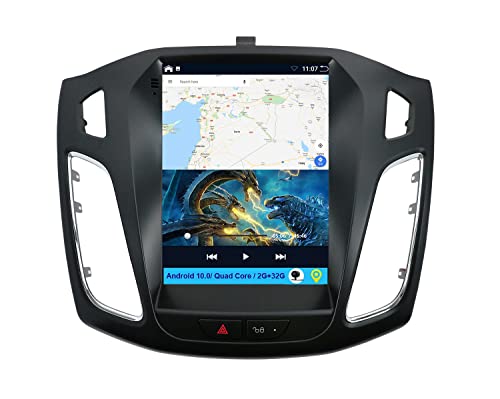 Cesuny Tesla Style 9,7 pouces Écran tactile GPS GPS pour Ford Focus 2011-2017 Caméra de recul double DIN compatible Wi-Fi SWC DAB FM AM DAB Cover