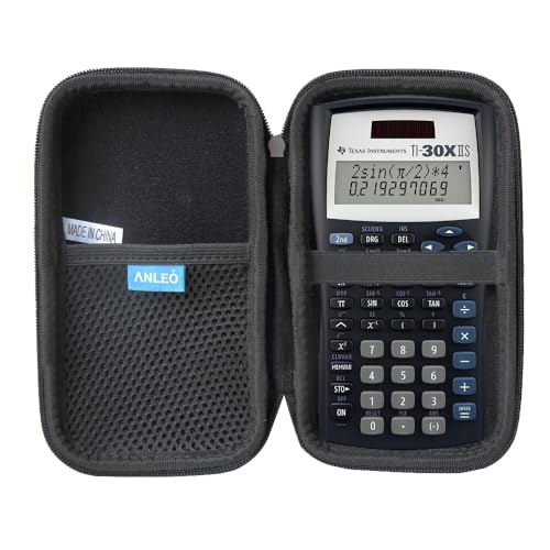 Anleo Hard Travel Case for Texas Instruments TI-30XIIS / TI-30X IIS 2-Line Scientific Calculator (Black)