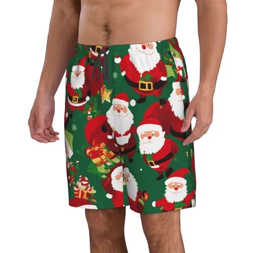 Xmas Funny Gnomes Print Stylish Men Beach Shorts Lightweight Cozy Swim Trunks Summer Casual Outings Holiday2