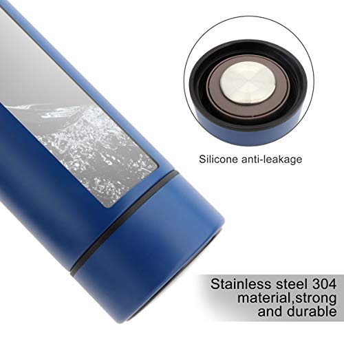 Qicheng&Lys Coffee Thermos,Tea Infuser Bottle,Smart Sports Water Bottle With Led Temperature Display,17 Oz Vacuum-Insulated Stainless-Steel Water Bottle (Blue) #TOP2