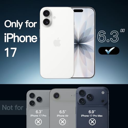 JETech iPhone 17 6.3インチ用 マグネット ケース MagSafeに対応 衝撃吸収 バンパーカバー 傷つけ防止 クリアバック (クリア)