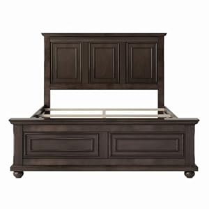 Merax Traditional Town and Country Style Pinewood Vintage Queen Bed, Rich Brown Merax Traditional Town and Country Style Pinewood Vintage Queen Bed Rich Brown