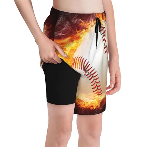 Boys Swim Trunks with Compression Liner Big Kids Bathing Suit Teen Quick Dry Board Shorts Youth Swimming Shorts4