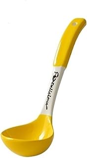 CAFIEDR Cuchara sopera de cerámica Colorida, cucharón sopera, cucharas de cerámica Chinas, cucharas Grandes de Porcelana Profunda de Alta Resistencia, 1 Pieza, Cuchara (Un Color Amarillo)