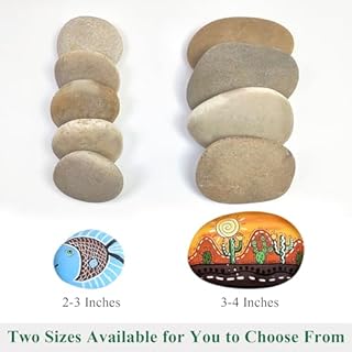 YISZM Large Rocks for Painting, 10PCS River Rocks for Painting, 3-4 Inches Flat Smooth Painting Stones for DIY Arts & Crafting