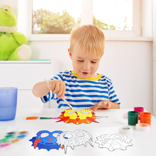 Hifot DIY Tiermasken für Kinder Dinosaurier Maske Blanko Bemalen Kinder Masken zum Bemalen Tiermasken zum Ausmalen für Kinderparty Spiele Bastelset Kindergeburtstag Basteln (12 Stücke)