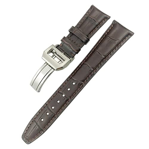 Bracelet de montre en cuir de vache véritable 22mm pour Iwc Portugieser