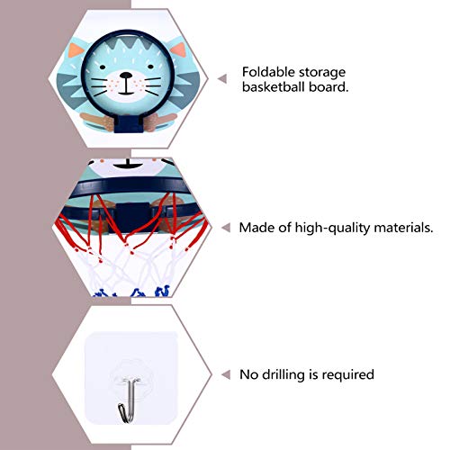 Mini cesta de basquete BESPORTBLE para parede de porta com bomba de basquete e bola para meninos e m