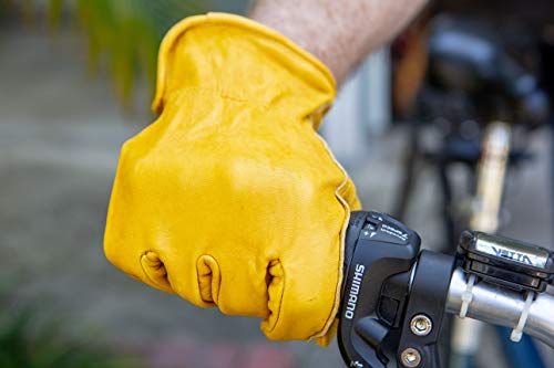 G & F Products 6203L-3 Premium Genuine Grain Cowhide Leathers With Reinforced Patch Palm, Work Gloves, Drivers Glove 3-Pair, Large, Yellow #TOP2