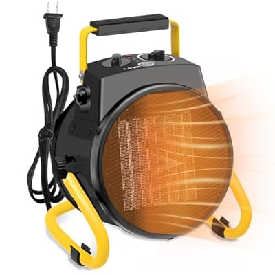 Space Heaters for Outdoor Use, 1500W PTC Electric Greenhouse Heater with Overheat Protection, 90°Adjustable Angle, Fast Safety Heat, Small Portable Heaters for Garage, Patio(Black)