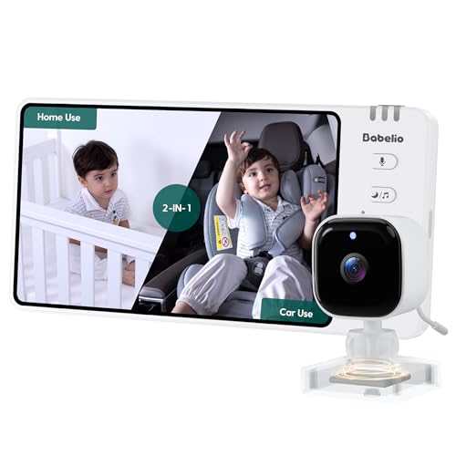 Image of BABELIO Wireless Baby Car Camera with 5" HD Night Vision, Battery-Powered Rear Facing Car Seat Monitor for Kids and Pet, Easy Install 360° Rotatable Backseat Mirror, Newborns Travel Essentials Gifts