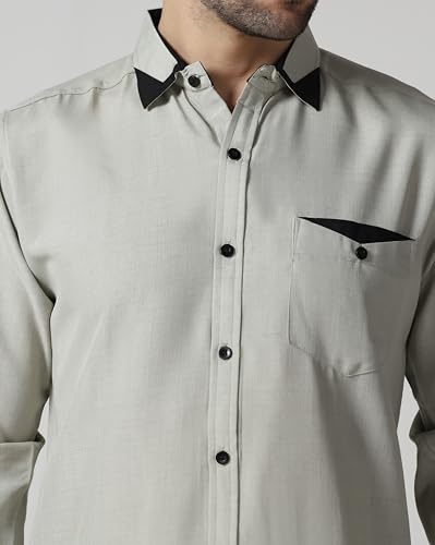 Image of TAGDO Men's Full Sleeve Shirt | Pocket Design and Spread Collar Shirt for Man (2054)