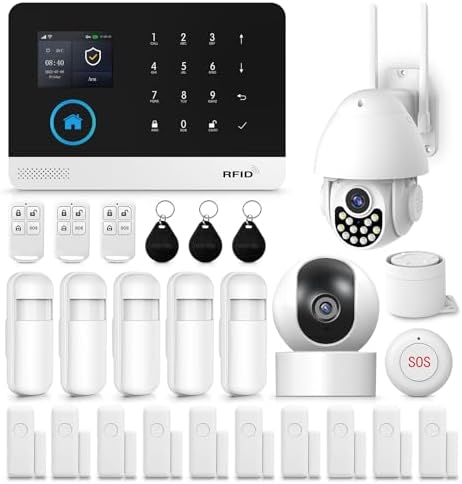 XNY Home Alarms with 2 Cameras for Outdoor and Indoor, WiFi/4G Wi...
