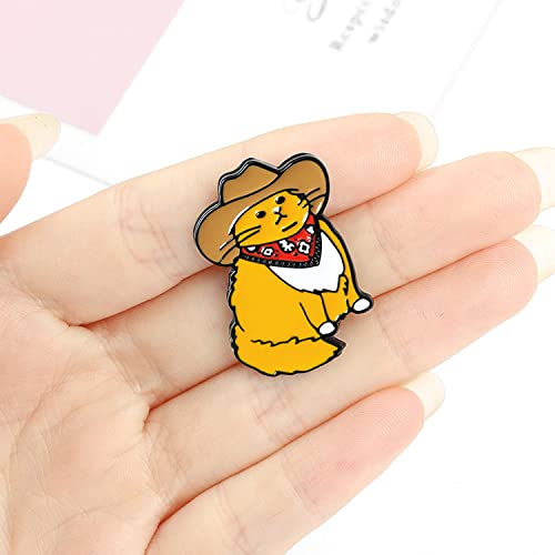 Image of Cute Pins Backpack Pins Alloy Enamel Brooch Cat Funny Cat Brooch Cowboy Badge Pin for Bookbags Clothes /Jackets & Hat Decoration