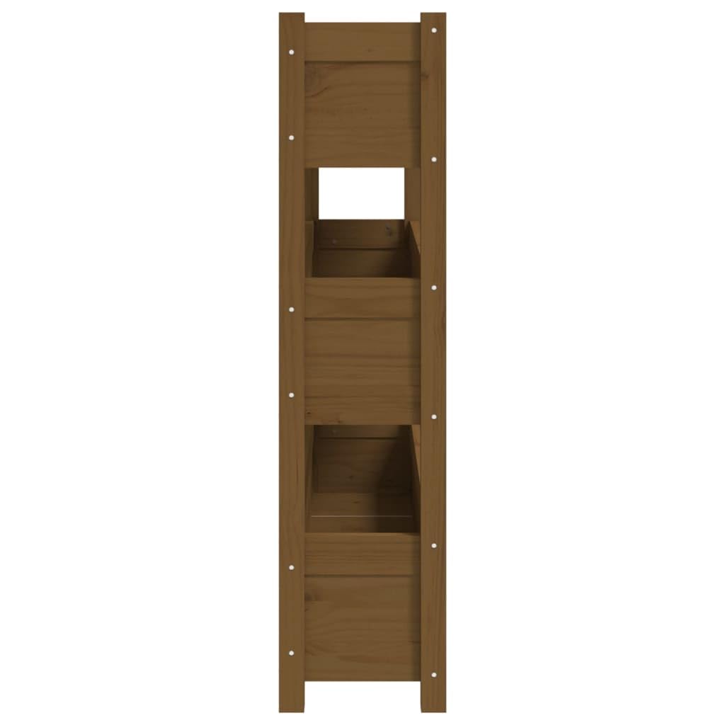 vidaXL Jardinera de Madera Maciza de Pino marrón Miel 112x25x104,5 cm