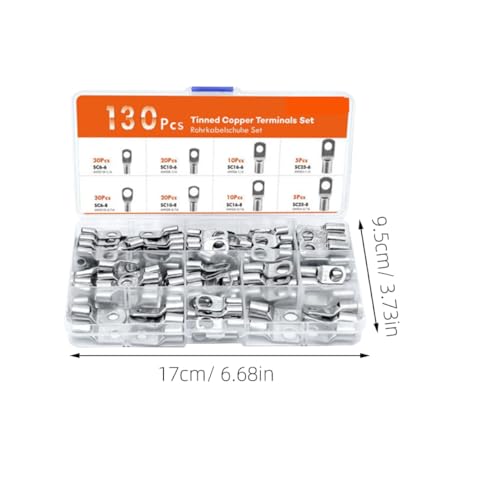 Cable conectores de crimpado para amplificador de coche kit de 130 terminales eléctricos 5