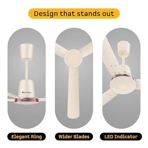 Image of atomberg Ikano Stylique 1200mm BLDC Ceiling Fan | | Remote Operated | Ideal for living room | BEE 5 star | Advance Air+ Technology | Low noise | 3 Years Warranty (Seasand Ivory)