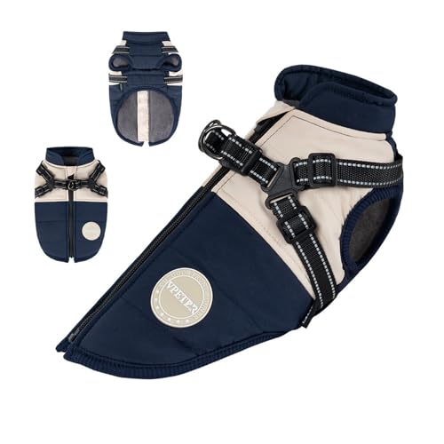 犬 服一体型綿入れを牽引する 犬 ベスト 綿服コート 防寒 防水人気ジャケット 小中大型犬服 秋冬暖かくて柔らかいXS-5XL(ブルー XS)