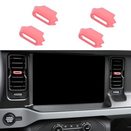 Air Conditioning Outlet Adjustment Trim Compatible with Ford Bronco 2021+ Interior Accessories Central Control Air Outlet Vent Cover (Pink)