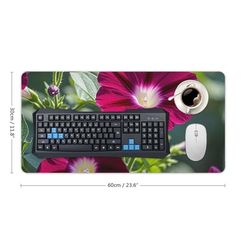 Red Geraniums Gaming Mouse Mat Large Desk Pad 24 x 12 Inches miniatura 2