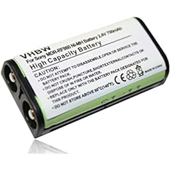 Repuestos Juguera vhbw Batería Recargable Compatible con Sony MDR-RF840, MDR-RF850, MDR-RF840R, MDR-RF850R, MDR-RF860, MDR-RF860R Cascos (700 mAh, 2,4 V, NiMH)