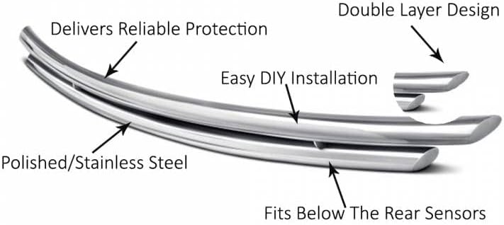 Miniatura 9 de Kasei Protector de parachoques trasero de doble capa de acero inoxidable compatible con Nissan Rogue 2021-2023 -KAS-CRDL-NIN401S