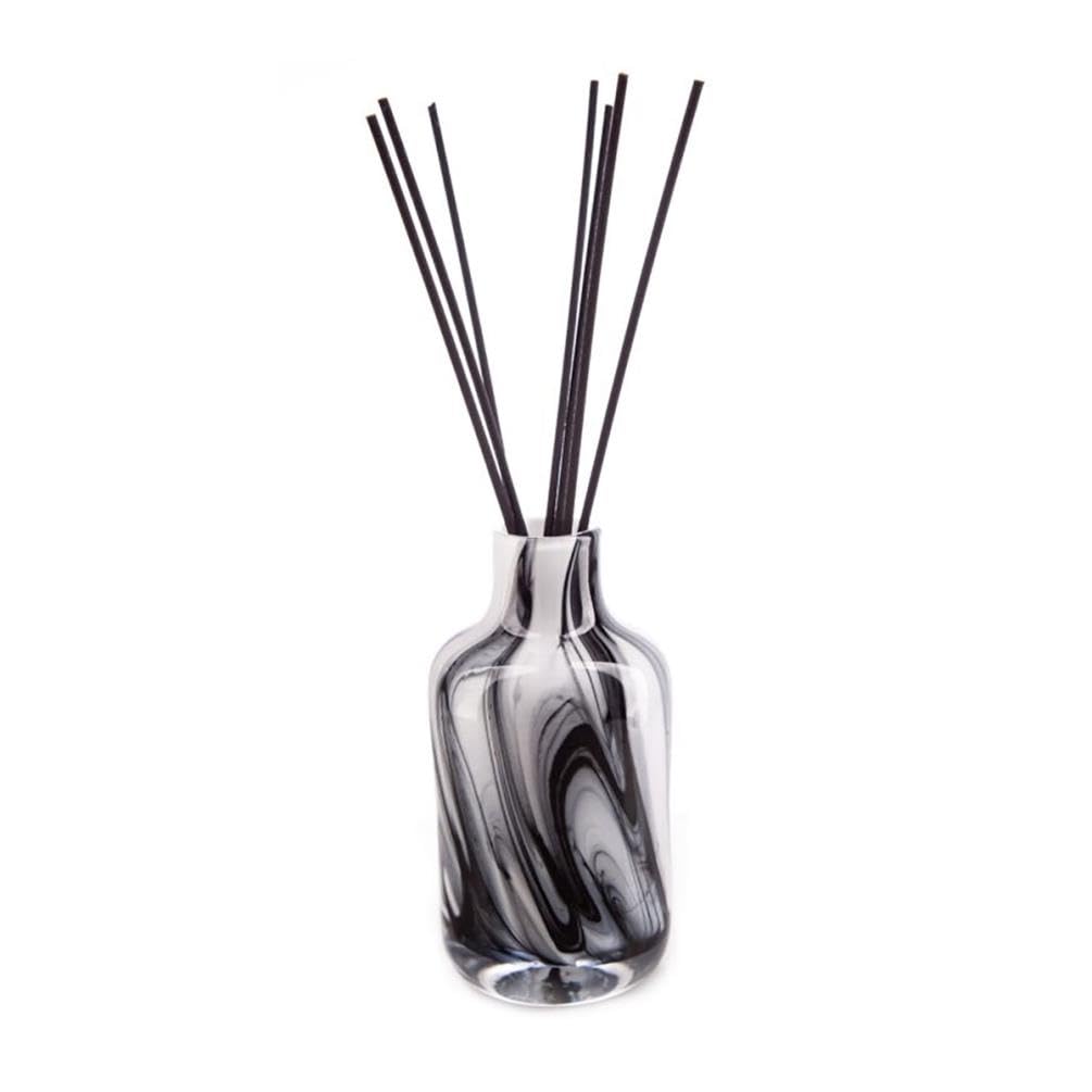 Amelia Art Glass Black & White Reed Diffuser Apothecary In Night Sky