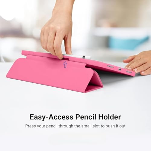 Image of ProElite Cover for Motorola Pad 60 Neo 11 inch 2025 case Cover, Soft Flexible Flip Case Cover for Motorola Pad 60 Neo 11 inch 2025 with Pen Holder [Recoil Series] - Hot Pink