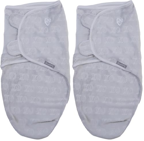 Image of SwaddleMe by Ingenuity Original Swaddle in Velboa - Size Small /Medium, 0-3 Months, 2-Pack (Hugs & Kisses)