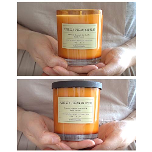 100% Soy, Highly Scented, Hand Poured Soy Candle, 8.1 Oz (Pumpkin Pecan Waffles) #TOP3