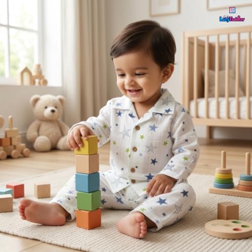 Image of 100% Cotton Muslin Pant Shirt Set | Ultra Soft Breathable Toddler Outfit | Summer Wear Kids Clothing | Skin Friendly Comfortable Fit | SIZE | PRINT
