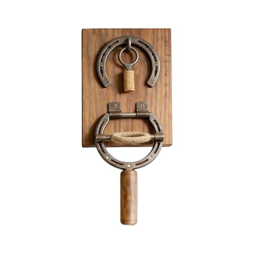 Horseshoe Corkscrew Bottle Opener Wall Mounted, Traditional Decor Wine Enthusiast