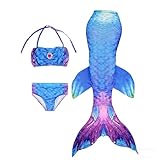 Generisch Mädchen-Badeanzug Schuppendesign Glitzerschwanz perfekt für Pool Strandspaß Kinderaktivitäten im Wasser