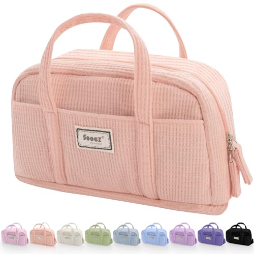 Sooez Large Pencil Case Pouch, Extra Big Pencil Bag with 5 Compartments, Pen Bag Wide Opening, Soft...