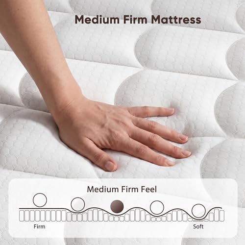 Image of King Size Mattress, 12 Inch Hybrid Mattress King Size in a Box, Medium Firm | King Mattress with Cooling Gel Memory Foam & Pocket Springs, Back Pressure Relief, Motion Isolation, Edge Support, Pillow Top