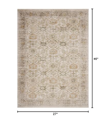 Image of Loloi Magnolia Home Pace Natural /Multi 2'-3 inch x 3'-10 inch Accent Rug | Magnolia Home by Joanna Gaines PAC-04 Approx. 2x4 Beige Entryway Kitchen, Vintage Inspired, Contemporary, Neutral, Accent Rug