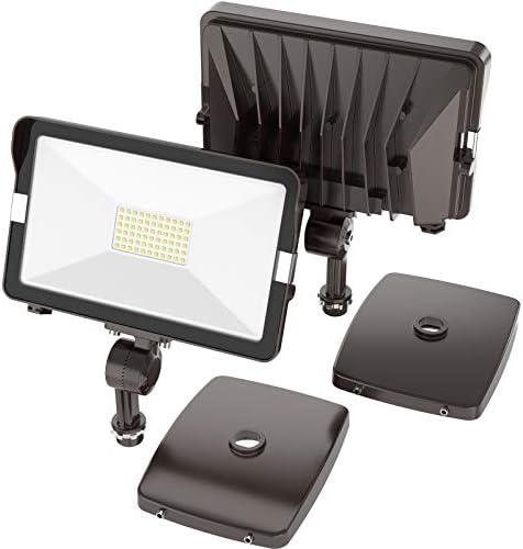 HYPERLITE 2 Pack 50W LED Flood Light Outdoor with Knuckle Mount, Wall Mount 5000K 5,500Lm IP65 Waterproof LED Security Lights for Yard Garden Garage UL Listed