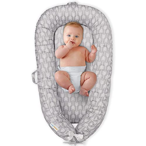 Image of Softbless Baby Lounger for Newborn Cover - Baby Lounger for 0-24 Months, Breathable & Portable Baby Lounger - Adjustable Cotton Soft Baby Floor Seat, Essentials Baby lounger - Infant Lounger