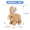 Zloeoa Bunny Stuffed Animal Plush, Interactive Electronic Pet Hopping Bunny Toy, Realistic Stuffed Easter Bunny Rabbit with Sounds and Movements Animated Walking Wiggle Ears Twitch Nose (Brown&White) #1