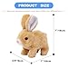 Zloeoa Bunny Stuffed Animal Plush, Interactive Electronic Pet Hopping Bunny Toy, Realistic Stuffed Easter Bunny Rabbit with Sounds and Movements Animated Walking Wiggle Ears Twitch Nose (Brown&White)
